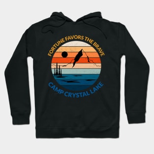 Fortune Favors the Brave Camp Crystal Lake Retro Halloween Design Hoodie